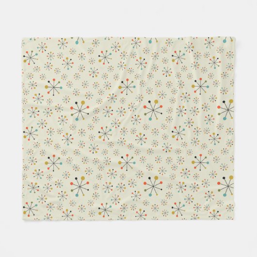 Mitte- des Jahrhundertsinspiriertes atomarmuster Fleecedecke (Vorderseite (Horizontal))