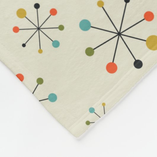 Mitte- des Jahrhundertsinspiriertes atomarmuster Fleecedecke (Ecke)