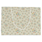 Mitte- des Jahrhundertsinspiriertes atomarmuster Große Geschenktüte (Rückseite)