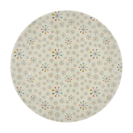 Mitte- des Jahrhundertsinspiriertes atomarmuster Schneidebrett (Vorderseite)