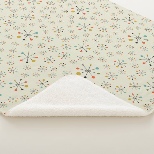 Mitte- des Jahrhundertsinspiriertes atomarmuster Sherpadecke (3/4)