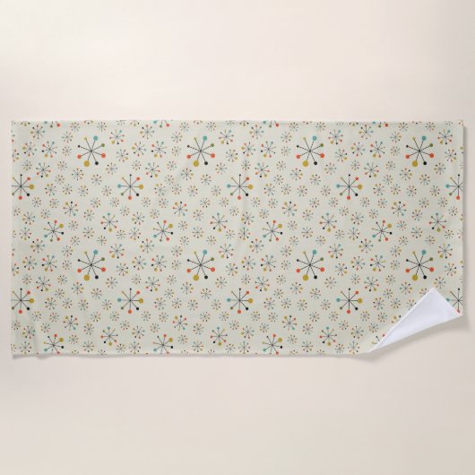 Mitte- des Jahrhundertsinspiriertes atomarmuster Strandtuch (Vorderseite)