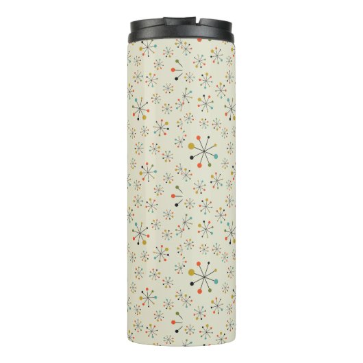 Mitte- des Jahrhundertsinspiriertes atomarmuster Thermosbecher (Rückseite)