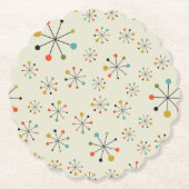 Mitte- des Jahrhundertsinspiriertes atomarmuster Untersetzer (Vorderseite)