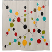 Mitte- des Jahrhundertskreise und Linien Duschvorhang (Vorderseite)