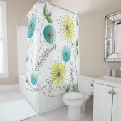 Mitte- des Jahrhundertslöwenzahn stoppt Gelb und Duschvorhang (Beispiel)