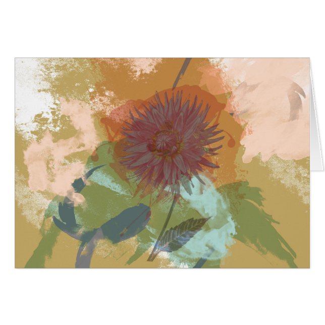 Mitte- des Jahrhundertsmit Blumenabstraktes (Vorderseite (Horizontal))