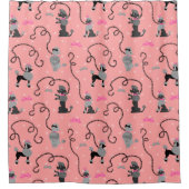 Mitte- des JahrhundertsMod 50er des Pudel-Rockes Duschvorhang (Vorderseite)