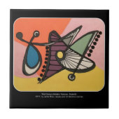 Mitte- des JahrhundertsMod-Schmetterlingsmalerei Fliese (Vorderseite)