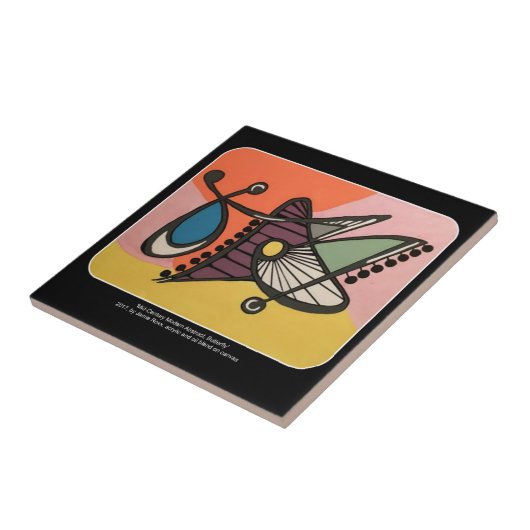 Mitte- des JahrhundertsMod-Schmetterlingsmalerei Fliese (Seite)