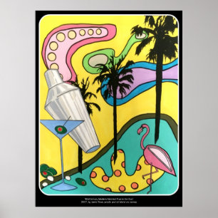 Mitte- des JahrhundertsMod-Spaß in der Sun-Malerei Poster