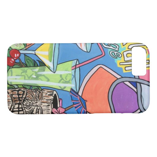 Mitte- des JahrhundertsMod tropische Tiki Case-Mate iPhone Hülle (Rückseite (Horizontal))