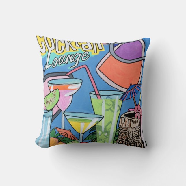 Mitte- des JahrhundertsMod tropische Tiki Kissen (Vorderseite)