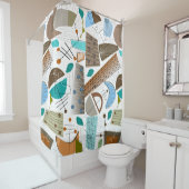 Mitte- des Jahrhundertsmoderne abstrakte Formen Duschvorhang (Beispiel)
