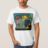 "Mitte des Jahrhundertsmoderne abstrakte Wasser" T-Shirt (Vorderseite)