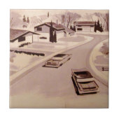 Mitte- des Jahrhundertsmoderne Architektur Fliese (Vorderseite)