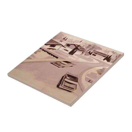 Mitte- des Jahrhundertsmoderne Architektur Fliese (Seite)