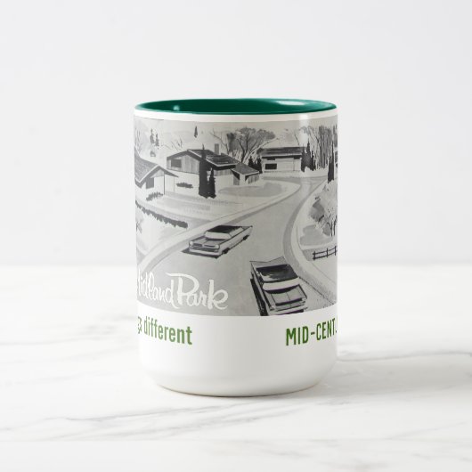 Mitte- des Jahrhundertsmoderne Architektur-Tasse Zweifarbige Tasse (Mittel)