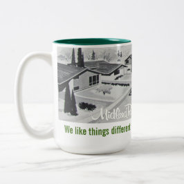 Mitte- des Jahrhundertsmoderne Architektur-Tasse Zweifarbige Tasse