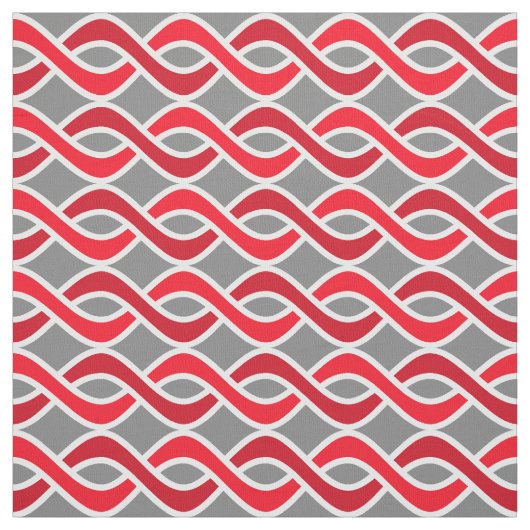 Mitte- des Jahrhundertsmoderne Bänder, rot und Stoff (Muster)