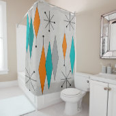 Mitte- des Jahrhundertsmoderne Diamanten aquamarin Duschvorhang (Beispiel)