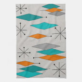 Mitte- des Jahrhundertsmoderne Diamanten aquamarin Geschirrtuch (Vertikal)