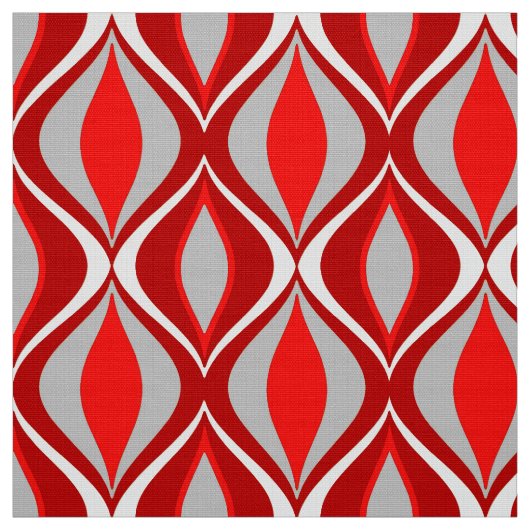 Mitte- des Jahrhundertsmoderne Diamanten, rot u. Stoff (Muster)