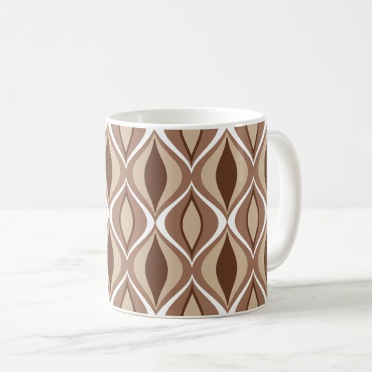 Mitte- des Jahrhundertsmoderne Diamanten, Taupe Kaffeetasse