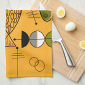 Mitte- des Jahrhundertsmoderne Fisch-wunderliches Handtuch (Viertel Falte)