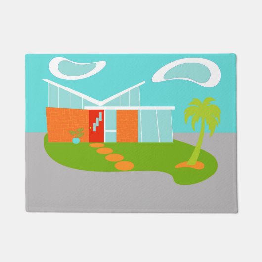 Mitte- des Jahrhundertsmoderne Fußmatte (Vorderseite)