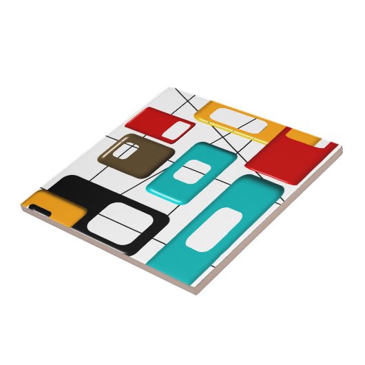 Mitte- des Jahrhundertsmoderne geometrischer Fliese (Seite)