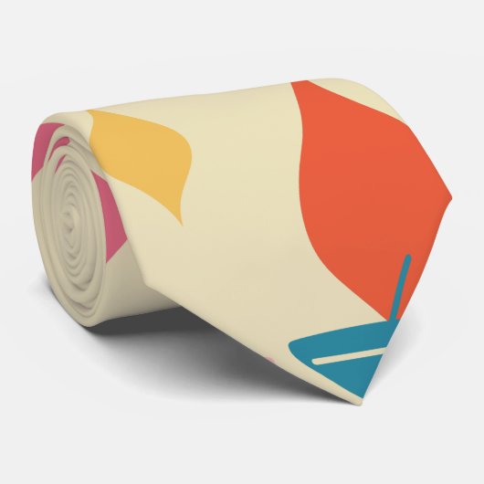 Mitte- des Jahrhundertsmoderne Getränke Krawatte (Gerollt)