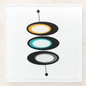 Mitte- des Jahrhundertsmoderne Glasuntersetzer (Vorderseite)