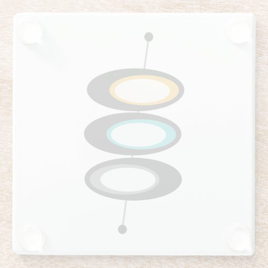 Mitte- des Jahrhundertsmoderne Glasuntersetzer (Rückseite)