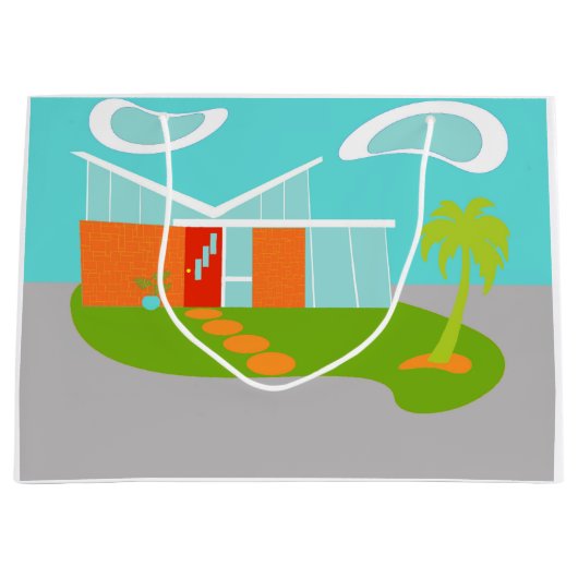 Mitte- des Jahrhundertsmoderne Große Geschenktüte (Vorderseite)