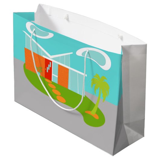 Mitte- des Jahrhundertsmoderne Große Geschenktüte (Rückseite Schrägansicht)