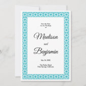 Mitte- des Jahrhundertsmoderne Hochzeit, Retro, Einladung (Vorderseite)