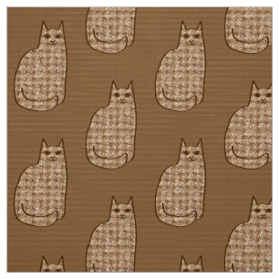 Mitte- des Jahrhundertsmoderne Katze, beige und Stoff