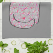 Mitte- des Jahrhundertsmoderne Katze, grau/Grau Geschirrtuch (Gefaltet)