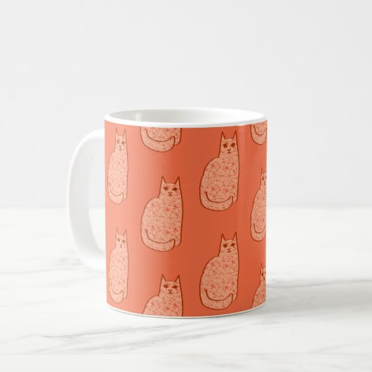 Mitte- des Jahrhundertsmoderne Katze, Kaffeetasse (Vorderseite Links)