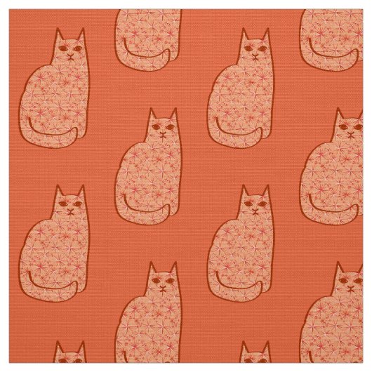 Mitte- des Jahrhundertsmoderne Katze, Stoff (Muster)