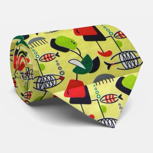 Mitte- des Jahrhundertsmoderne Krawatte (Gerollt)