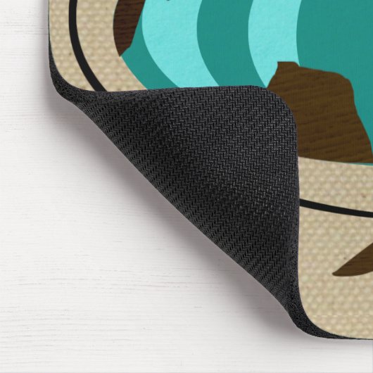 Mitte- des Jahrhundertsmoderne Kugel-Kunst Mousepad (Ecke)