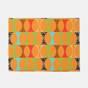 Mitte- des Jahrhundertsmoderne orange Fußmatte