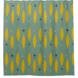 Mitte- des Jahrhundertsmoderne Ovale, Duschvorhang