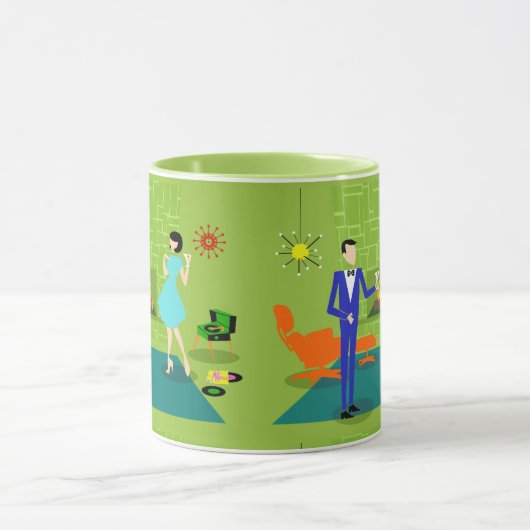 Mitte- des Jahrhundertsmoderne Paar-Tasse Tasse (Zentrum)