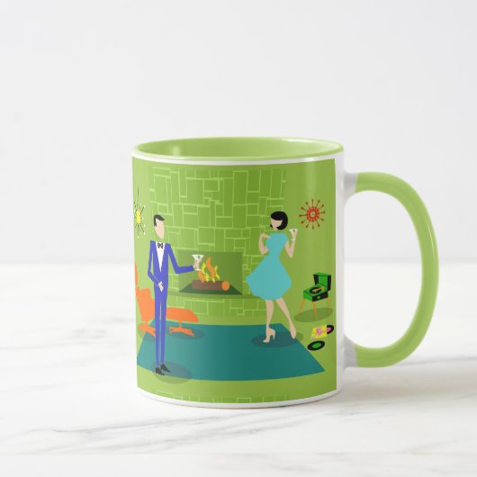 Mitte- des Jahrhundertsmoderne Paar-Tasse Tasse (Rechts)