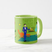 Mitte- des Jahrhundertsmoderne Paar-Tasse Tasse (VorderseiteRechts)