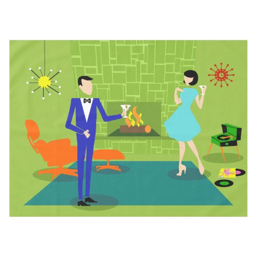 Mitte- des Jahrhundertsmoderne Paar-Tischdecke Tischdecke (Vorderseite (Horizontal))