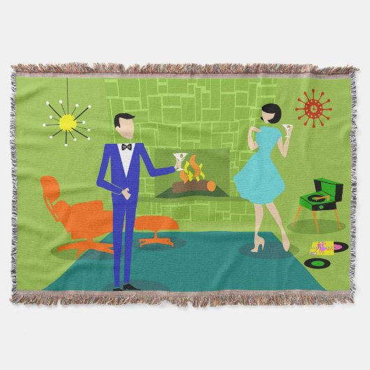 Mitte- des Jahrhundertsmoderne Paar-Wurfs-Decke Decke (Vorderseite)